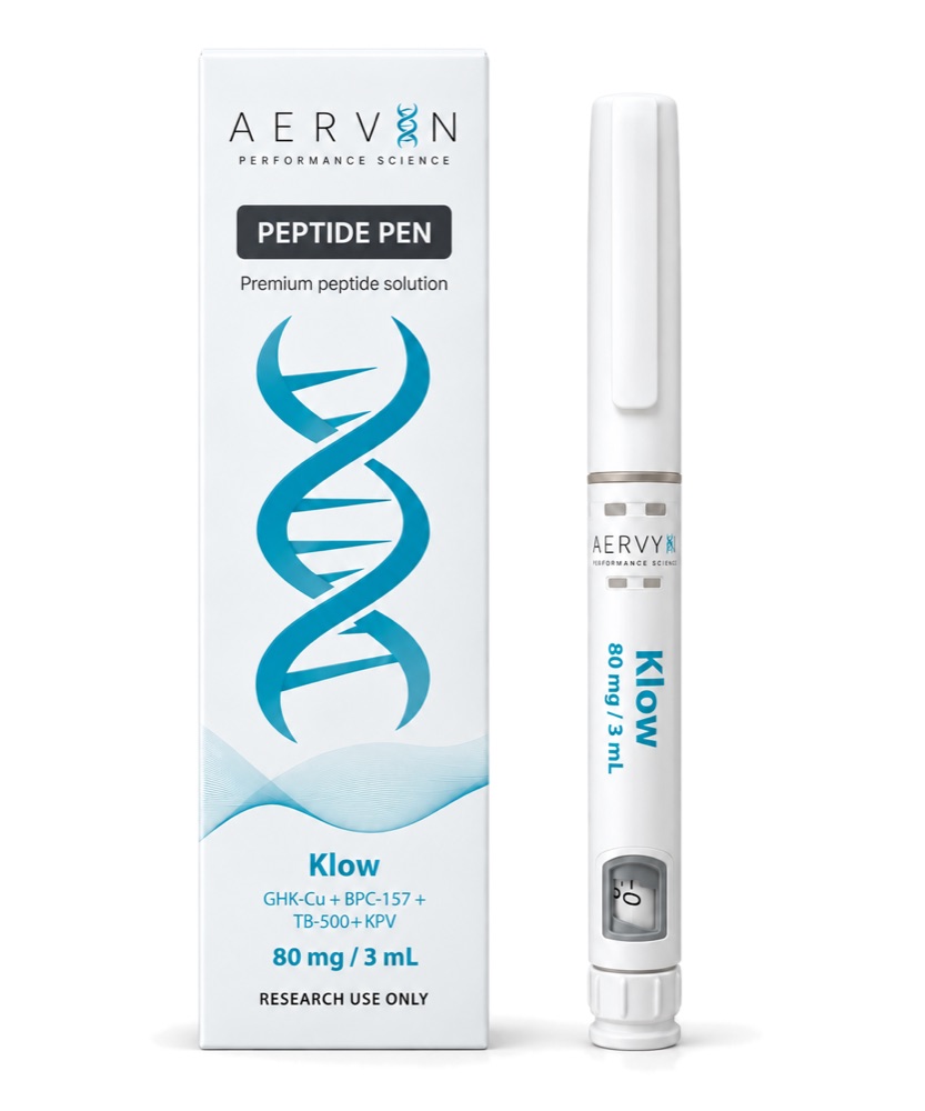 AERVYN Klow peptide pen, 80 mg / 3 mL, with its carton